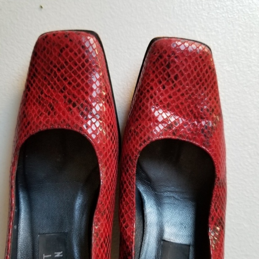 Stuart Weitzman Snake Print Block Heels - image 2